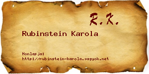Rubinstein Karola névjegykártya